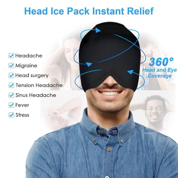 Migraine Relief Cap Gel Headache Relief Hat Comfortable, Anti stress Head Massager Relax Massage Cap.