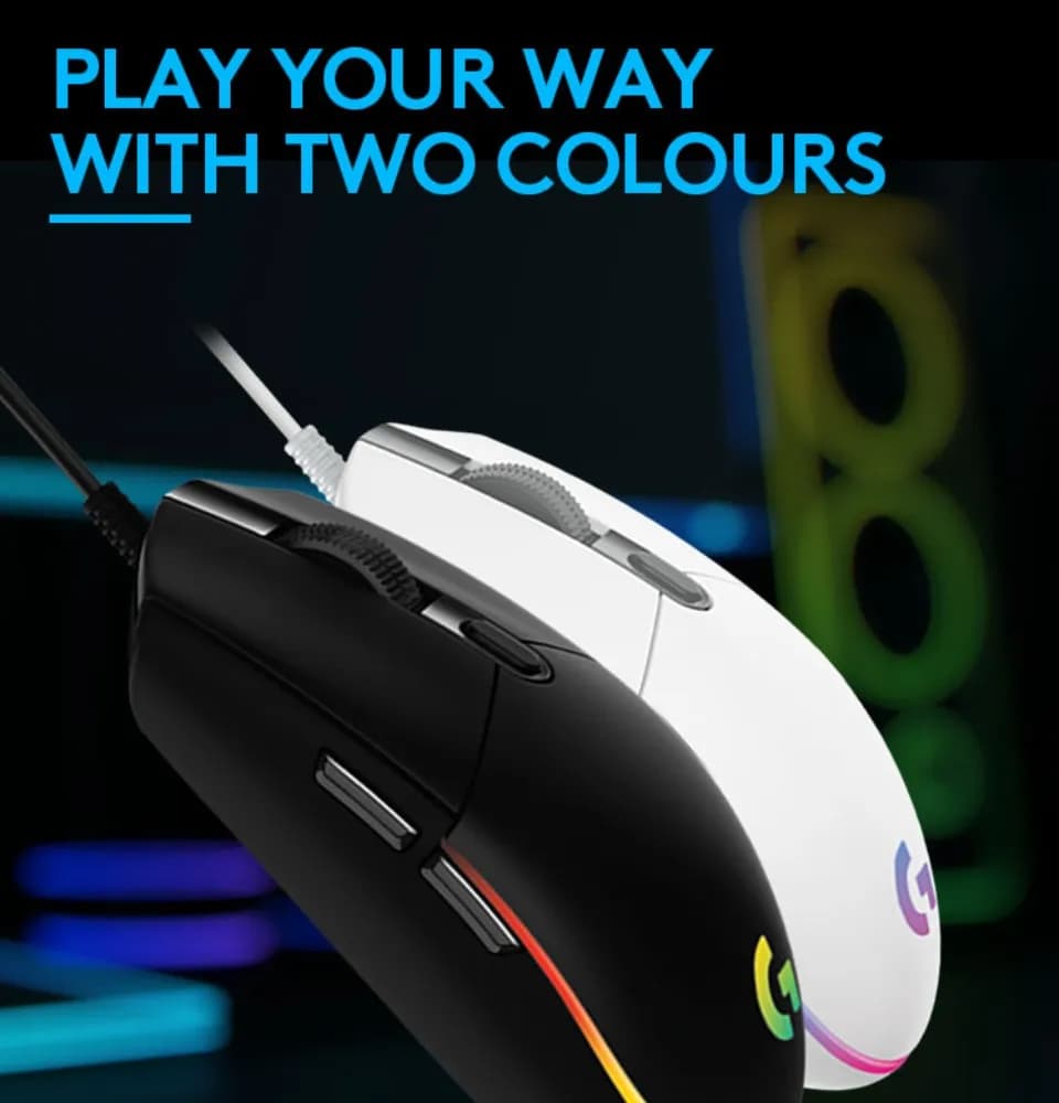 Logitech Gaming Mouse G102 LIGHTSYNC 8,000 DPI Customizable RGB Lighting 6 Programmable Button Wired