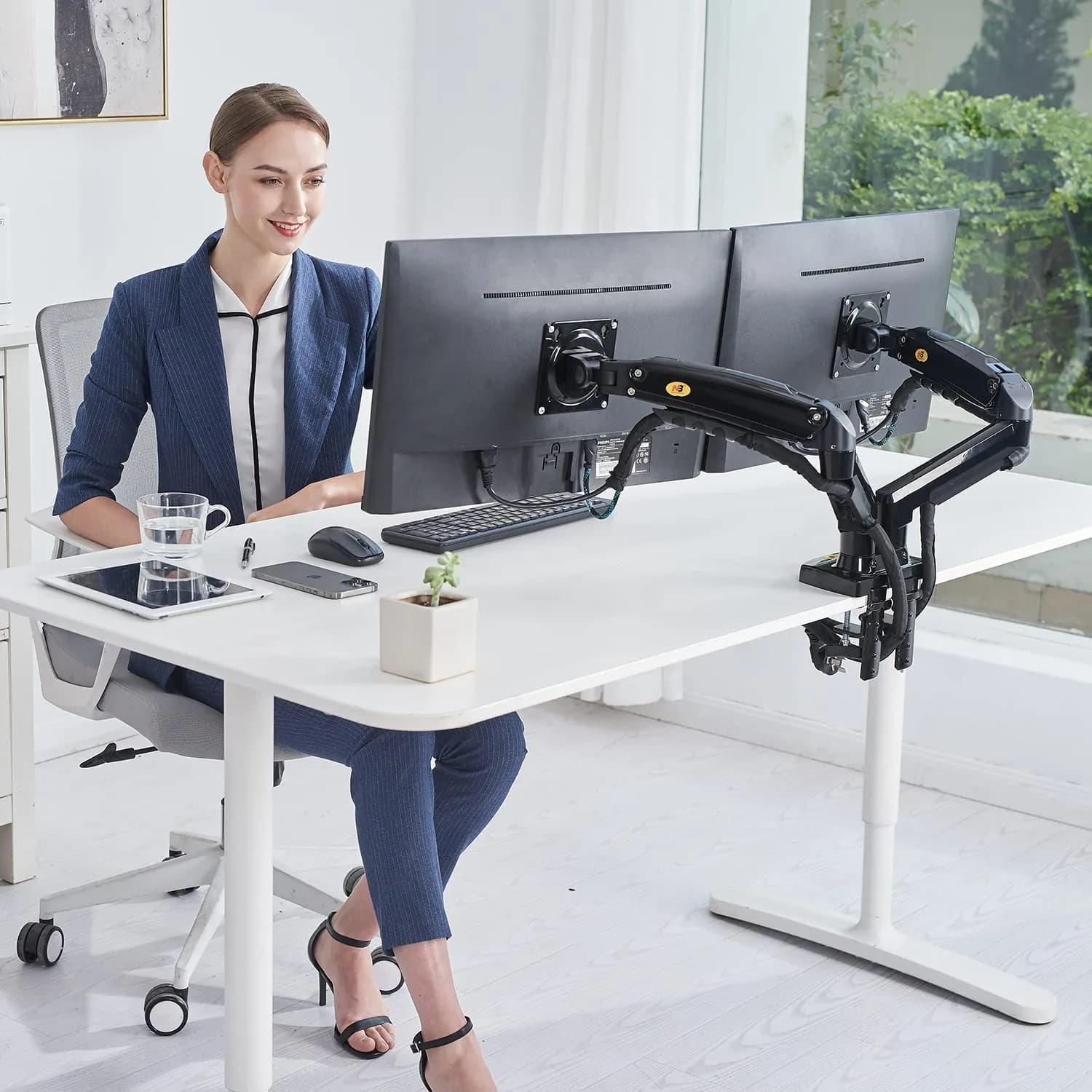 NB North Bayou DUAL Monitor Arm Mount Stand F160 by NeatPH